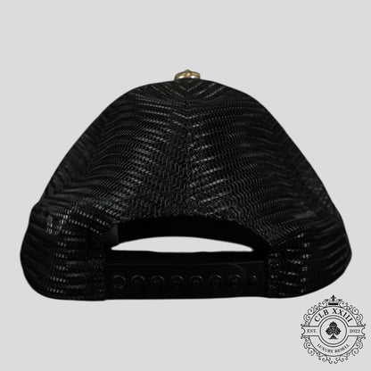 Chrome Hearts Triple Cross Trucker Hat in Black / White