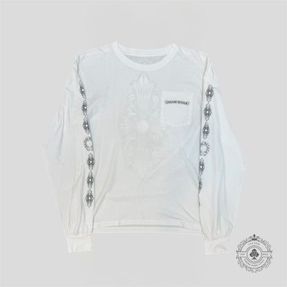 Chrome Hearts Vintage Mini Cross Logo L/S Tee in White