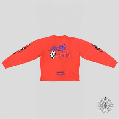 Chrome Hearts Matty Boy Sadistic Lipstick Crewneck in Red