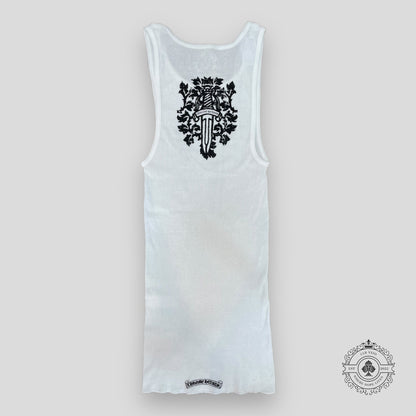 Chrome Hearts Dagger Logo Tank Top in White