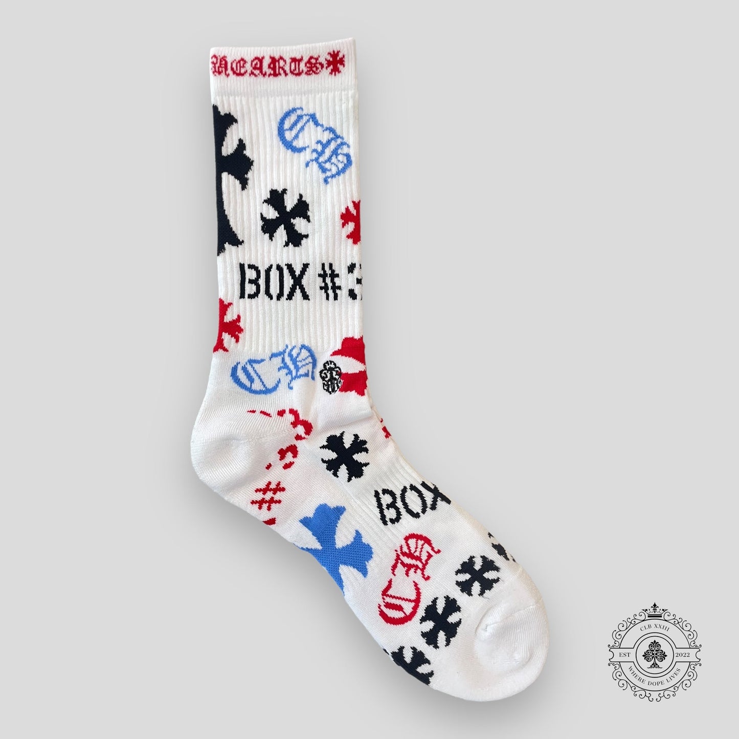 Chrome Hearts Stencil Socks in White