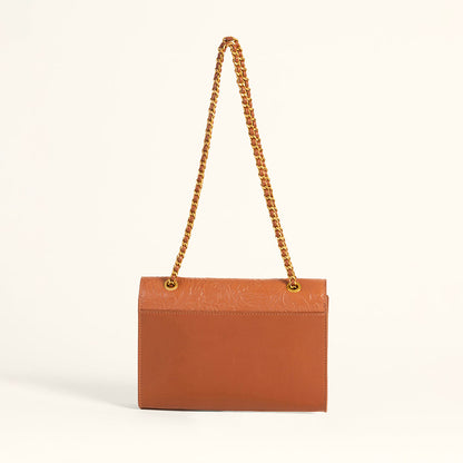 Loyal West Savi Small Embossed & Grained Leather Bag - Amber Glow