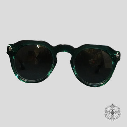Chrome Hearts Lizard Boot Sunglasses in Marine Green/Silver