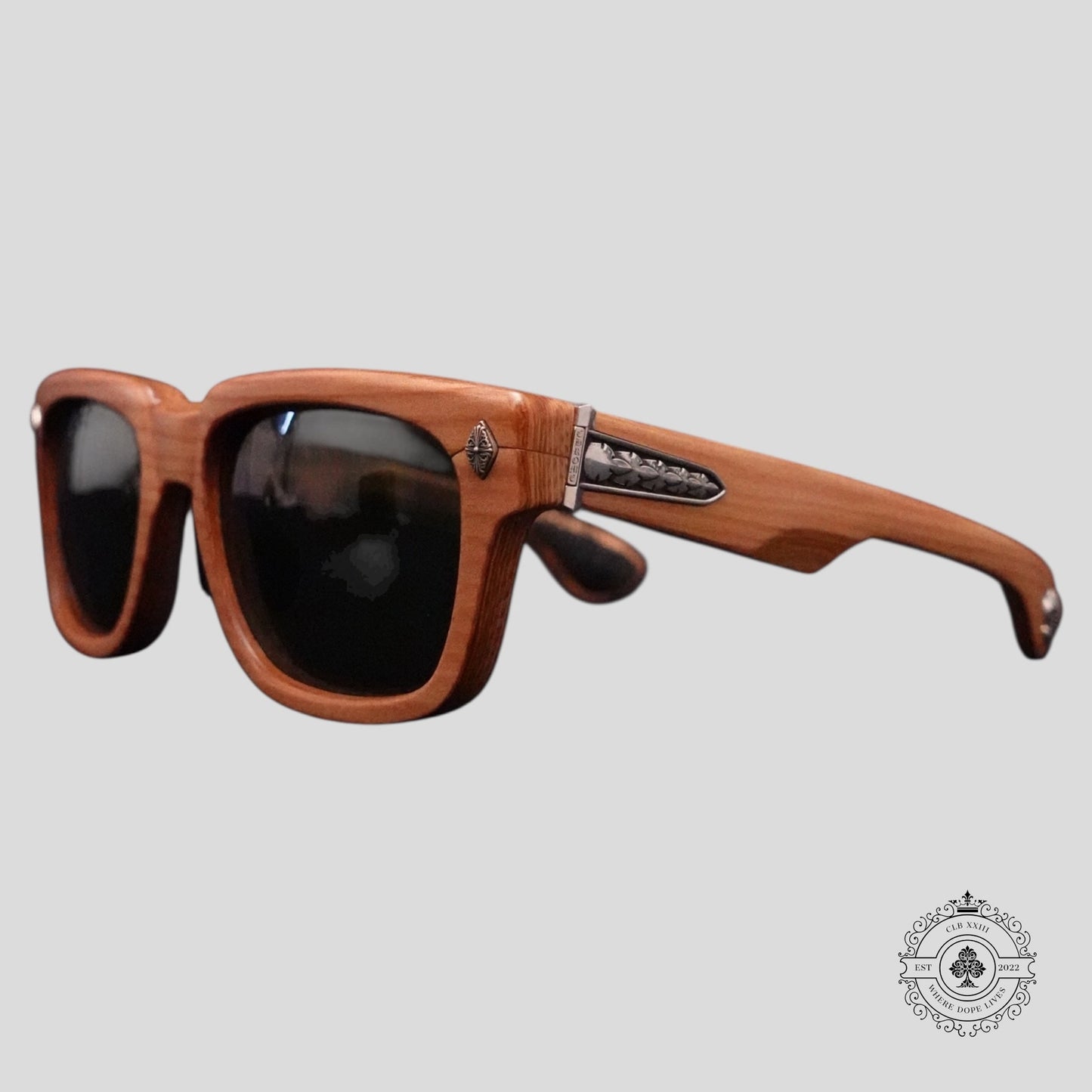 Chrome Hearts Lilith Glasses in Wood/Silver