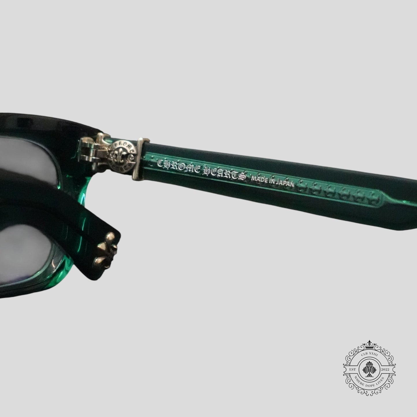 Chrome Hearts "See You In Tea" Sunglasses in Marine Green/Silver