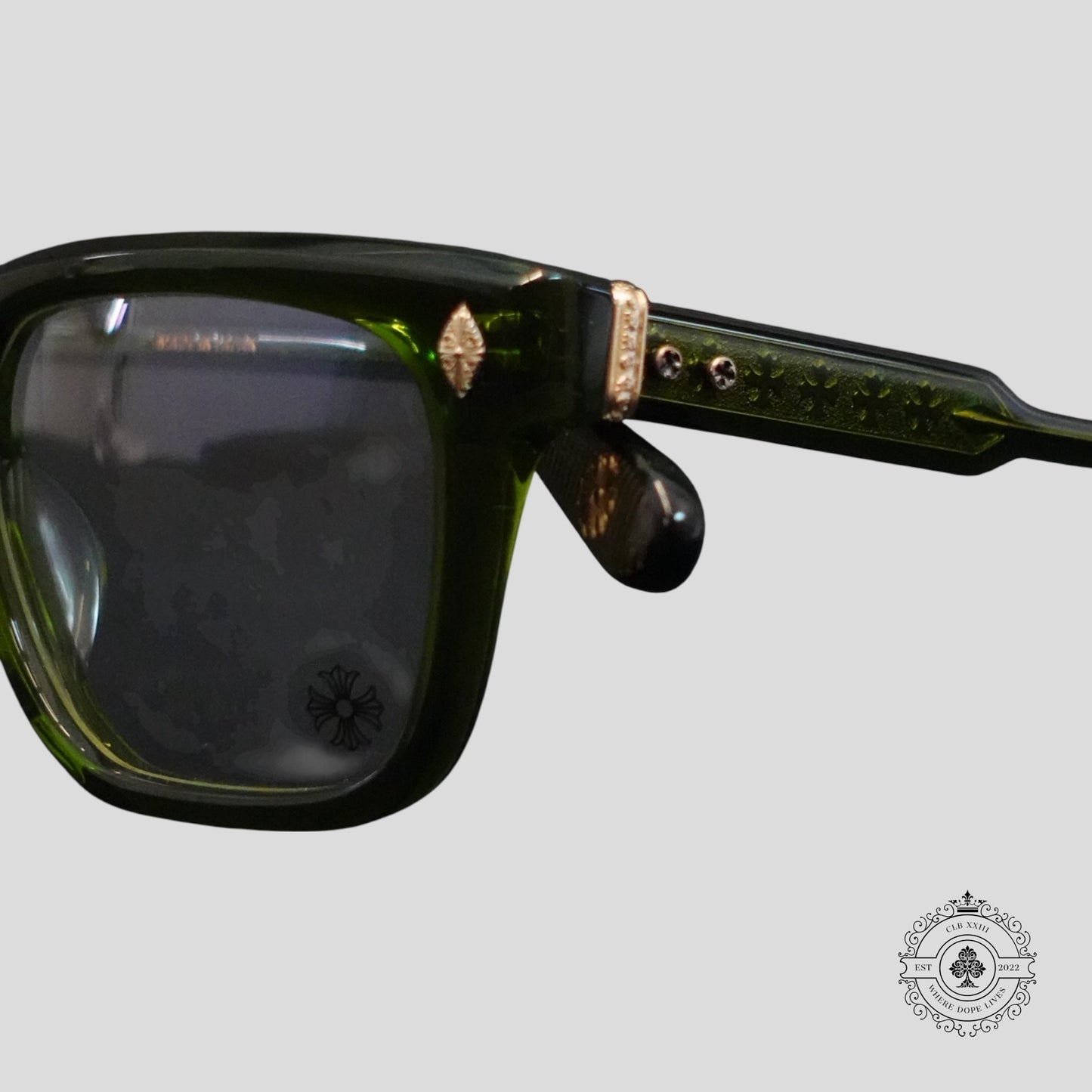 Chrome Hearts Ambidixtrous Sunglasses in Green/Gold