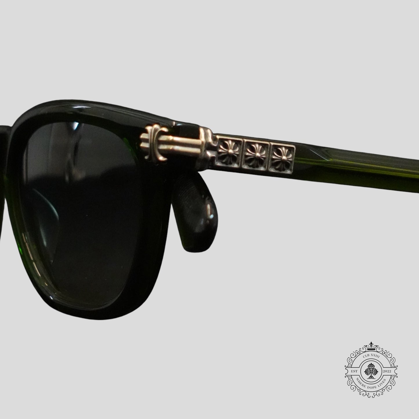 Chrome Hearts Smoke Show Sunglasses in Green/Silver