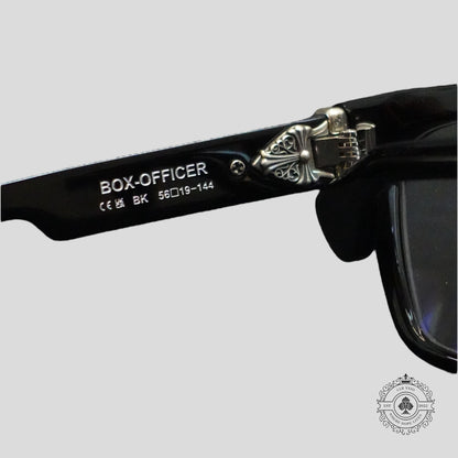 Chrome Hearts Box Officer Glasses in Black/Silver