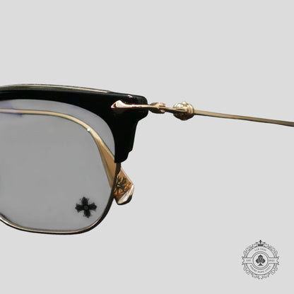 Chrome Hearts Sluntradiction Glasses in Black/Gold
