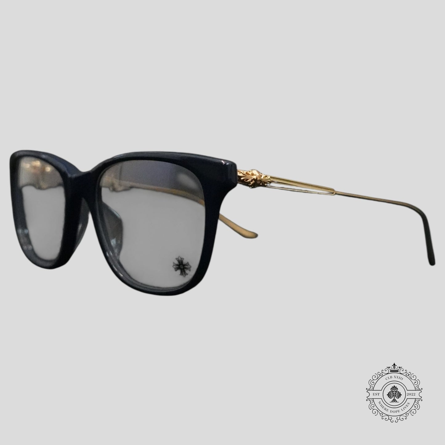Chrome Hearts JeJe Spot Glasses in Blue/Gold