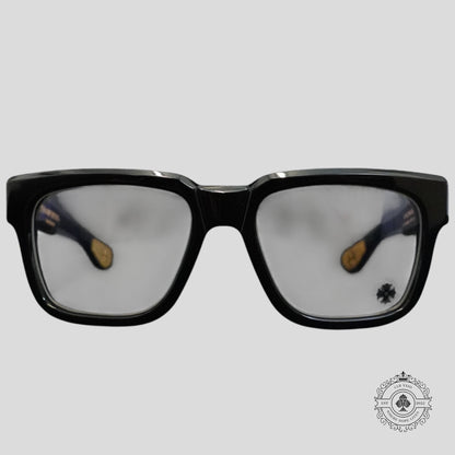 Chrome Hearts Box Officer Glasses in Black/Gold
