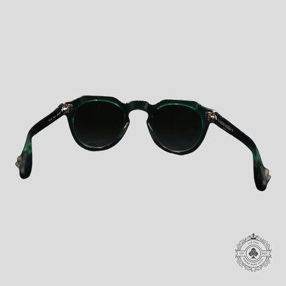 Chrome Hearts Lizard Boot Sunglasses in Marine Green/Silver
