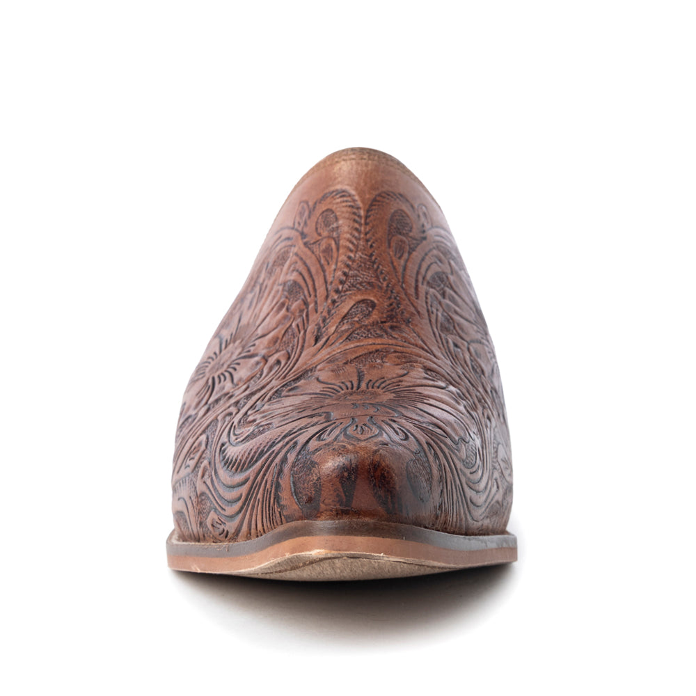 Valeria Hand-tooled Mules