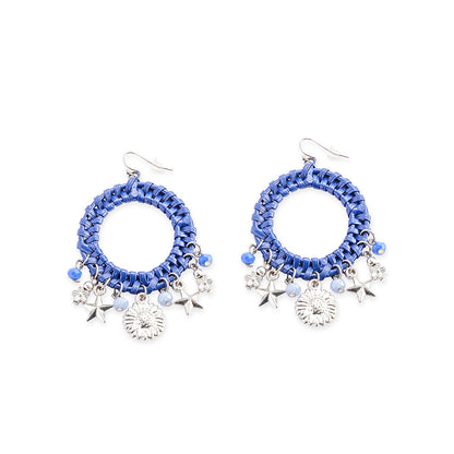 Round Sky Stream Earrings In Blue