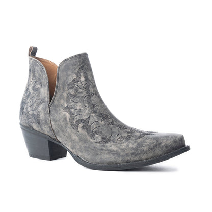 Moonlight on the Mesa Booties In Crackle Black