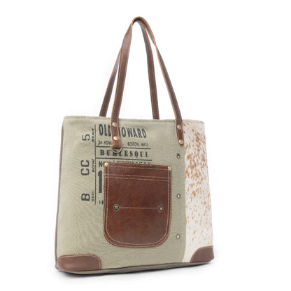 Leather Pocket Tote Bag