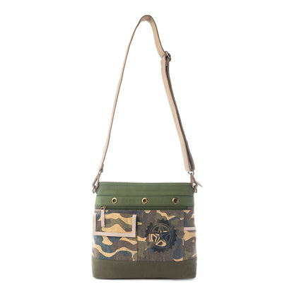 Myra Ranger's Day Crossbody Bag in Army Camo Green