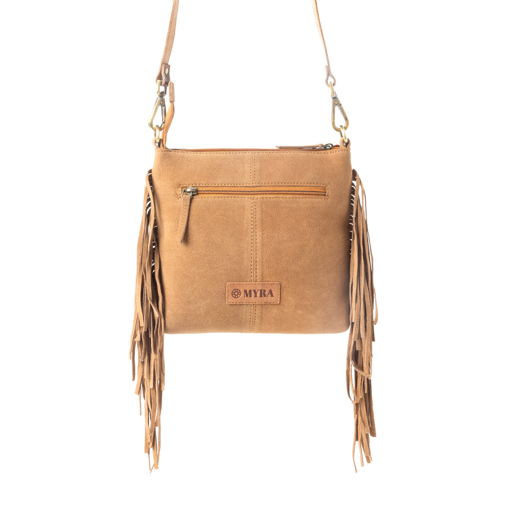 Sonora Charm Handtooled Bag in Brown & White