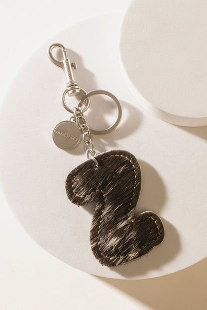 Alpha Hairon Bag Charm in Black & White