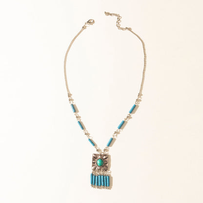 Myra Blue Coyote Necklace in Turquoise Charm