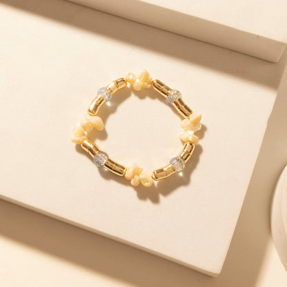 Myra Gulf Shell Stack Bracelet in Dune Gold