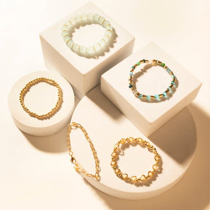 Myra Bayou Heartline Stack Bracelet in Glass Glow