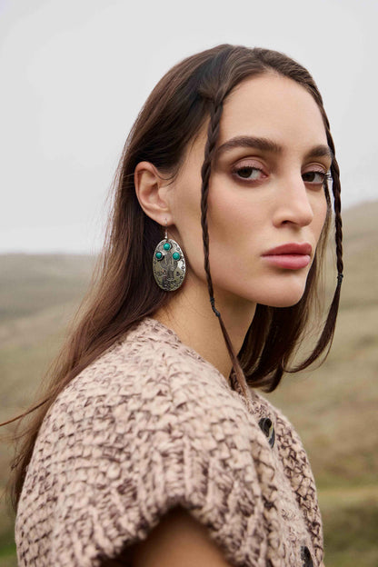 Myra Wild Saguaro Earrings in Moon Silver