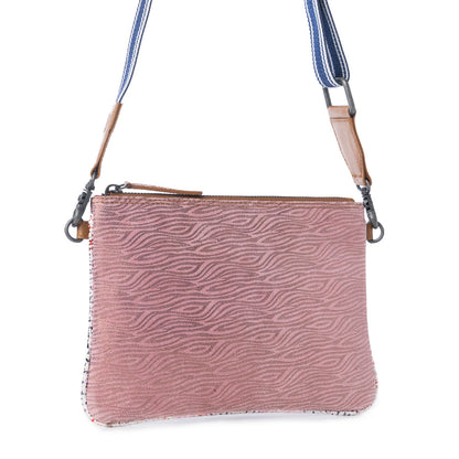 Myra Rosette Trail Leather Bag in Mauve Snake Print