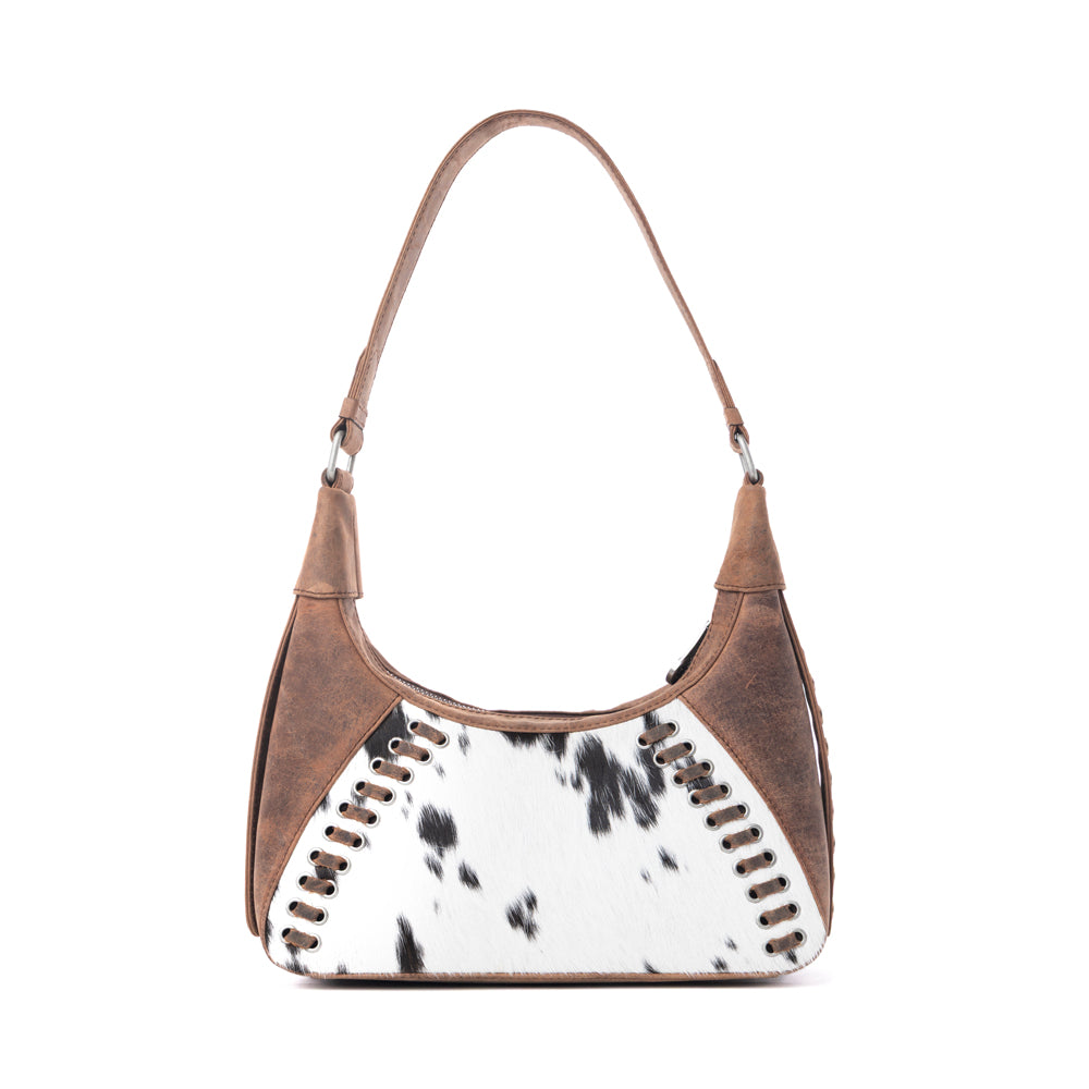 Myra Redrock Vale Embossed Leather Bag in Tobacco Cream