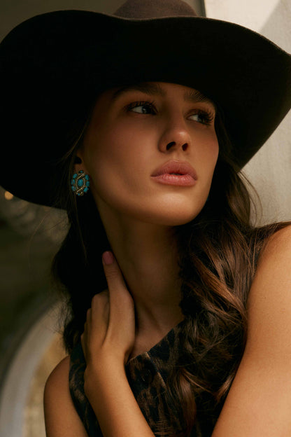 Myra Sage Wind Studs in Desert Turquoise