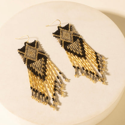 Myra Sun strung beaded earring in Champagne