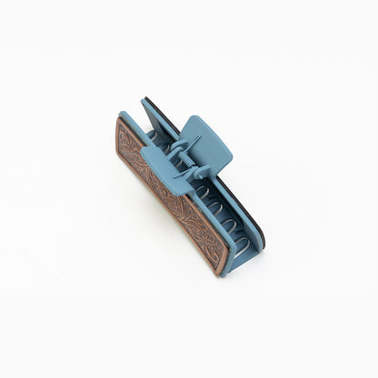 Myra Everline Handtooled Hairclip in Sky Blue