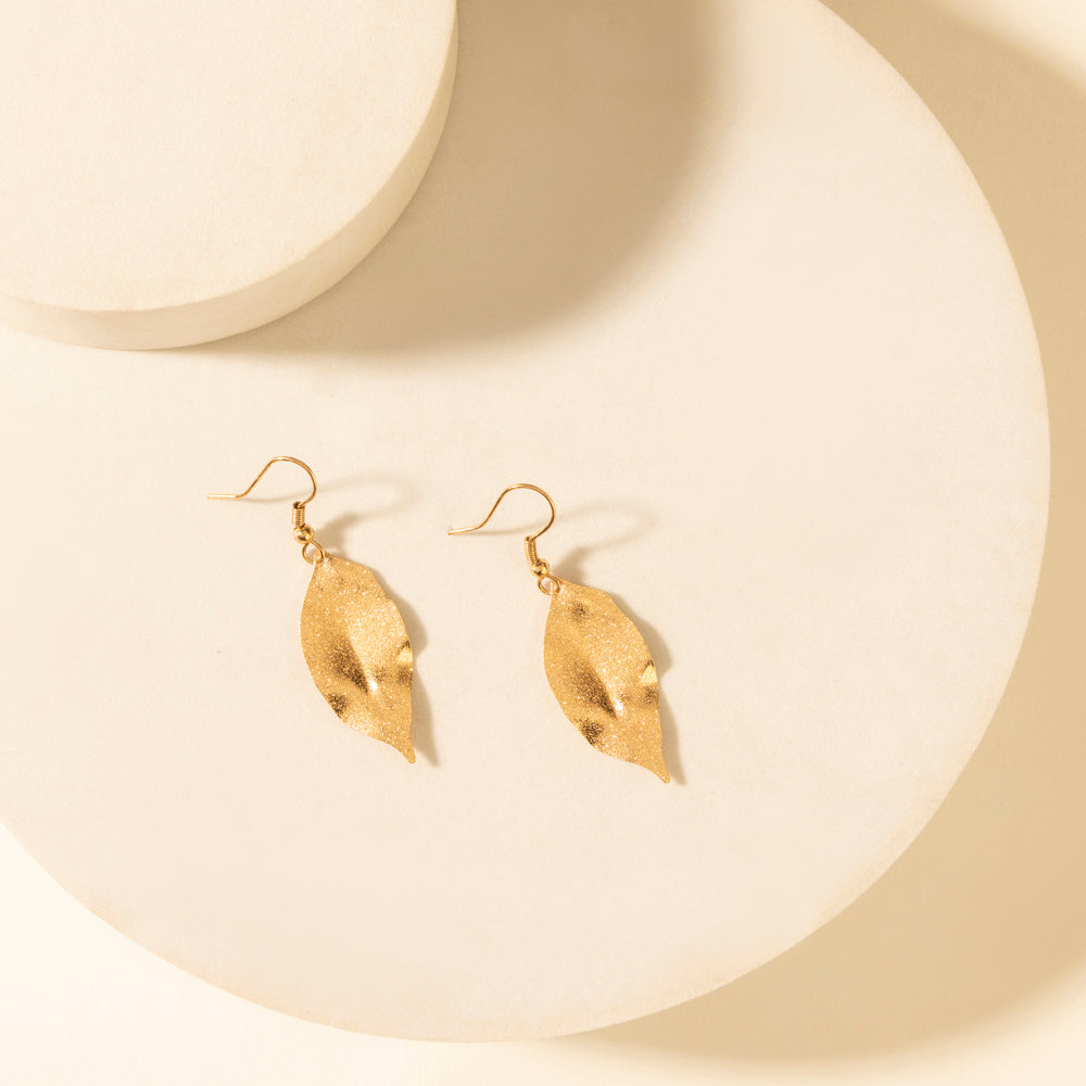 Myra Suntrail Leaf Earrings in Weathered Amber