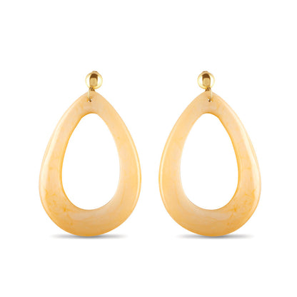 Oval Yellow Drop Earrings