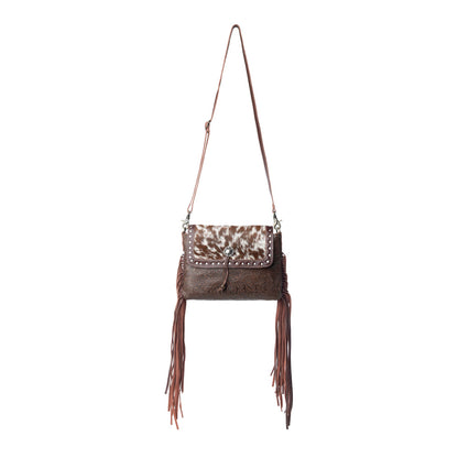 Carved Blossoms Leather & Hairon Bag