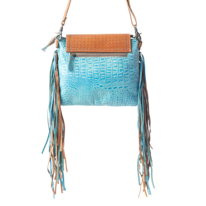 Blue Wings Hand-Tooled Bag
