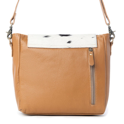 Myra Mangnifique Hairon Leather Crossbody Bag – Handtooled Flap, Concealed Carry Pocket & Adjustable Strap