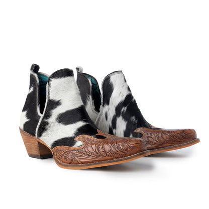 Frisco Blossom Hair-on Hide & Hand-tooled Boots