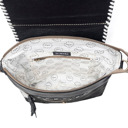 Myra Spirit of the Herd Hairon Leather Bag for Women Western Cowhide Purse with Intricate Tooling