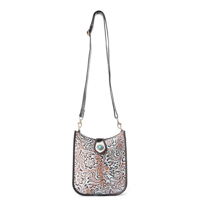 Delilah Creek Embossed Leather Bag