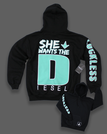 She Wants the Diesel | Funny Men's and Women's Black Country Hoodie