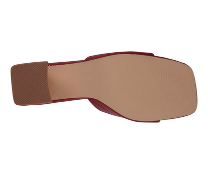 Women's Soho Red Square Toe Heeled Sandals