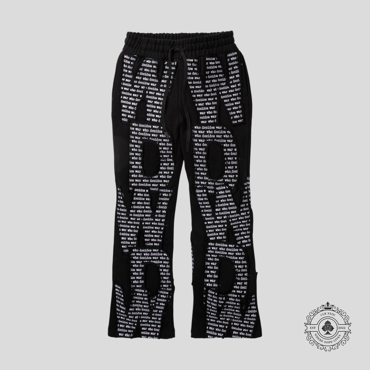 Who Decides War WDW Overlay Sweatpants in Black