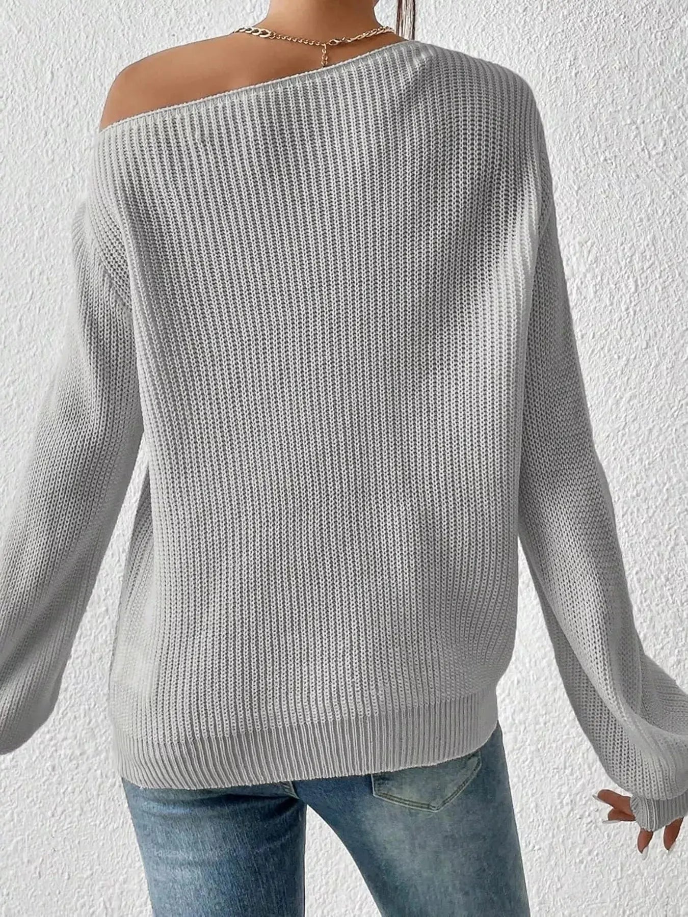 Single Shoulder Knit Sweater