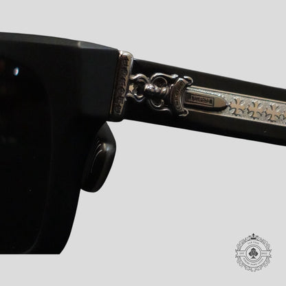 Chrome Hearts Box Officer Sunglasses in Matte Black/Silver