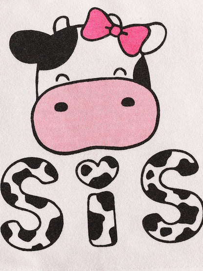Children's Cow Print Tank Top & Shorts Set