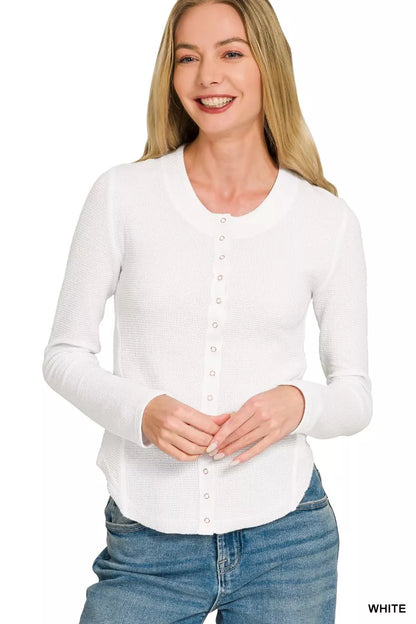 Zenana Double Knit Snap Button Shirts