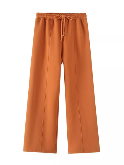 Zip Up Top and Drawstring Pants Two-Piece Set