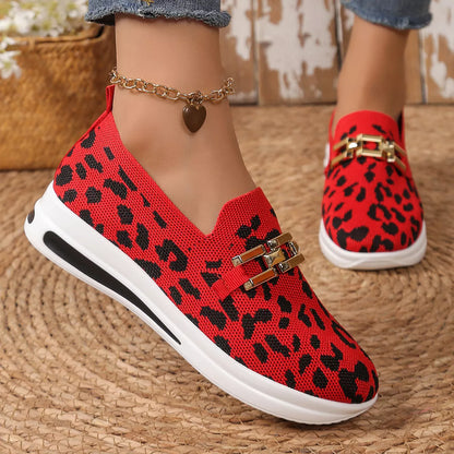 Leopard Mesh Slip-Ons