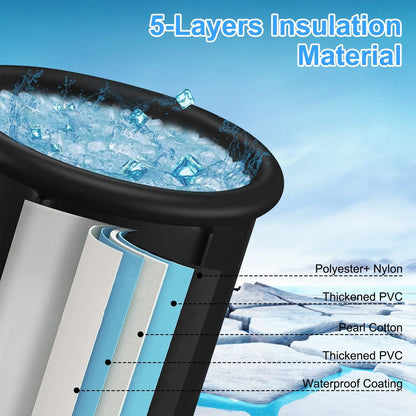 Portable Ice Bath Tub 97Gallon (370L), Portable Insulated Ice Bath Tub for Athletes Recovery, Easy Setup Ice Bathtub for Home Gym CampingCold Plunge Therapy Tub with 5-Layers Insulation, Large Ice Bat